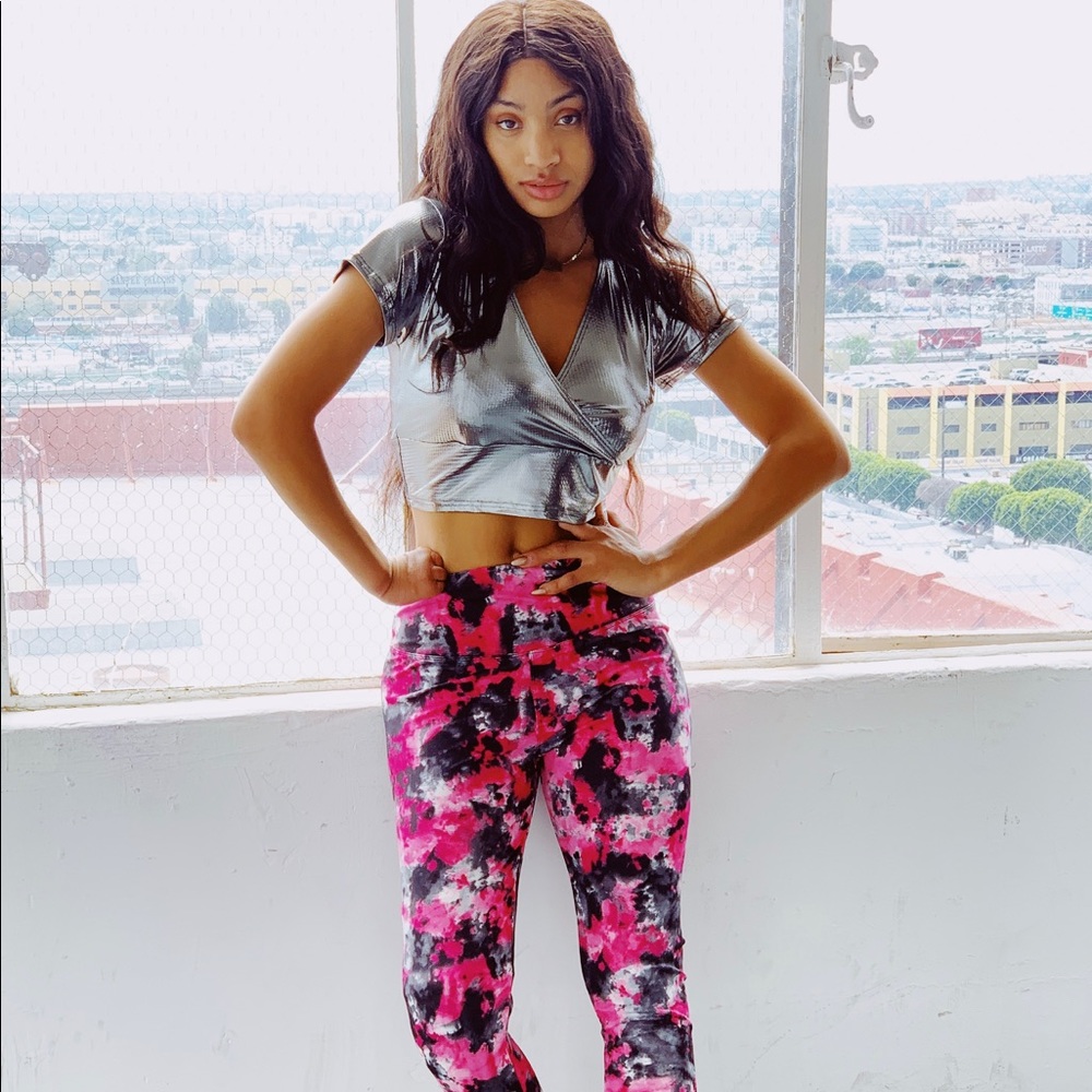 Pink & Black Tiedye Leggings